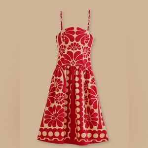 Red Palermo Sleeveless Midi Dress by Farm Rio - XS